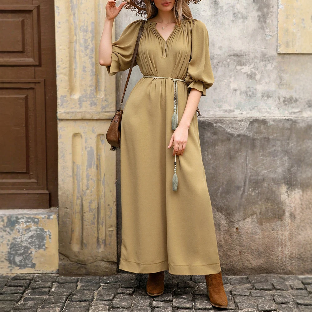 Mia Muse Select Women's Jumpsuits Autumn Winter Fashion Youthful 2025 Trendy Plain Short Sleeve V Neck Maxi Casual Jumpsuits
Mia Muse Select Women's Jumpsuits Autumn Winter Fashion Youthful 2025 Trendy Plain Short Sleeve V Neck Maxi Casual Jumpsuits