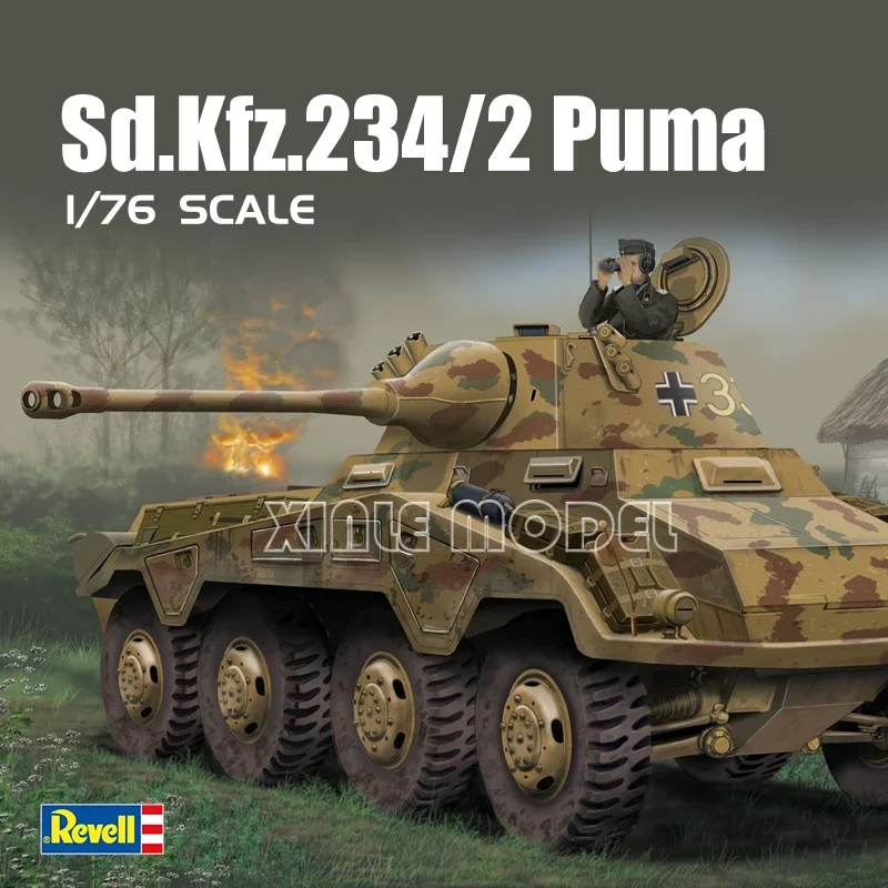 Revell Plastic Assembled Tank Model Kit 03288 Sd. Kfz.234/2 Puma Wheeled Armored Vehicle 1/76
Revell Plastic Assembled Tank Model Kit 03288 Sd. Kfz.234/2 Puma Wheeled Armored Vehicle 1/76