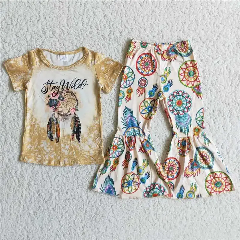 2022 RTS Baby Girls Turmeric Earth New Design Short Sleeve Shirt Colorful Flowers Bell Bottoms Pants Outfits Boutique For Kids
2022 RTS Baby Girls Turmeric Earth New Design Short Sleeve Shirt Colorful Flowers Bell Bottoms Pants Outfits Boutique For Kids