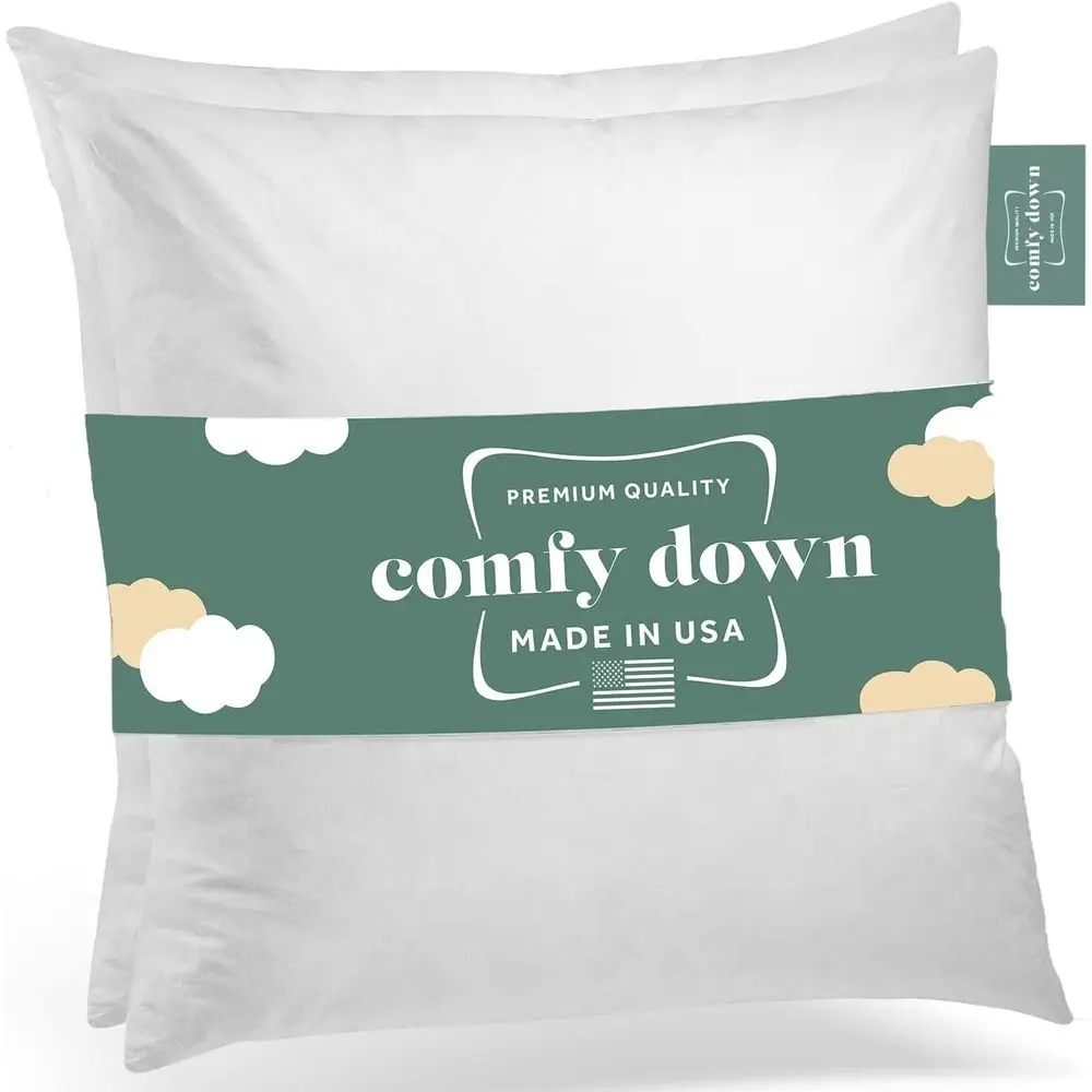 Set of 2 22x22 Pillow Inserts, Down & Feather Blend, 100% Cotton, USA Made - Luxe Decorative Pillows for Sofa & Bed
Set of 2 22x22 Pillow Inserts, Down & Feather Blend, 100% Cotton, USA Made - Luxe Decorative Pillows for Sofa & Bed
