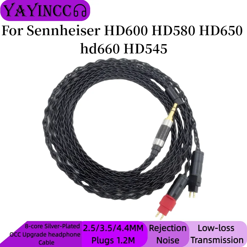 YAYINCC 8-core Silver-Plated OCC Upgrade headphone Cable for Sennheiser HD600 HD580 HD650 hd660 HD545 headset Audio cable wire 
YAYINCC 8-core Silver-Plated OCC Upgrade headphone Cable for Sennheiser HD600 HD580 HD650 hd660 HD545 headset Audio cable wire