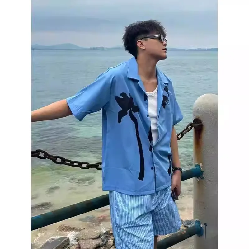 Summer Large Size 300 Pounds Hong Kong Style Retro Island Cuba Loose Print Holiday Men's Blue Short Sleeve Shirt Casual Cotton
Summer Large Size 300 Pounds Hong Kong Style Retro Island Cuba Loose Print Holiday Men's Blue Short Sleeve Shirt Casual Cotton