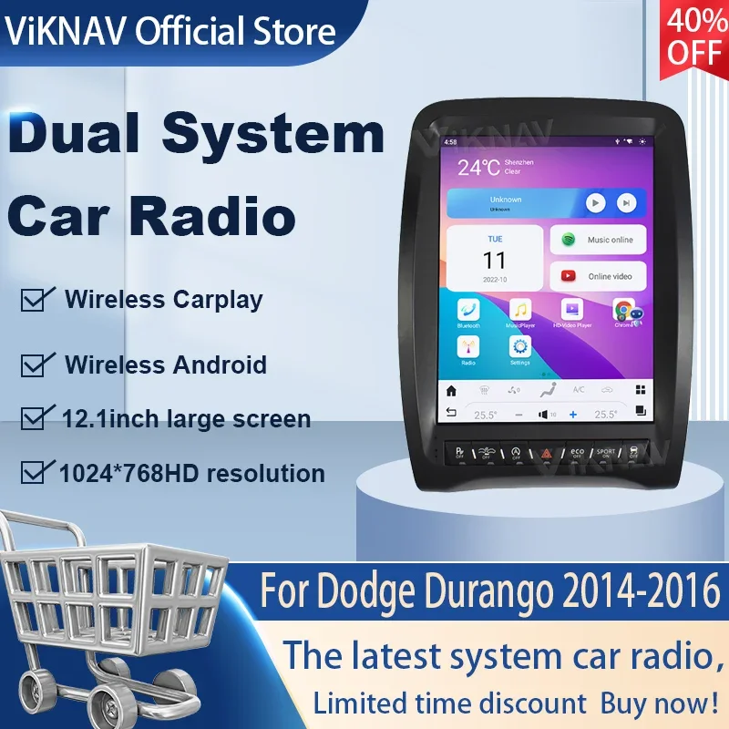 VIKNAV 12.1 Inch Car Radio Touch Screen For Dodge Durango 2014-2016 Android 13 GPS Navigation Multimedia Player Head Unit
VIKNAV 12.1 Inch Car Radio Touch Screen For Dodge Durango 2014-2016 Android 13 GPS Navigation Multimedia Player Head Unit