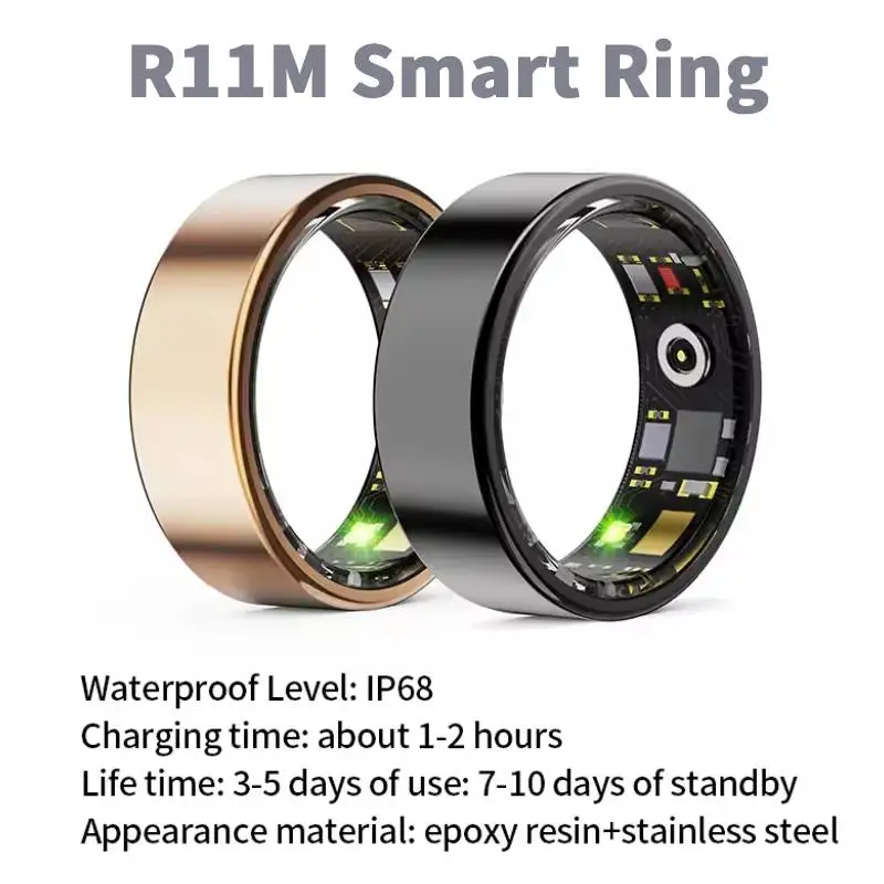 2025 New R11M Smart Ring Men Women Heart Rate and Blood Oxygen Monitor IP68&5ATM Waterproof Multi-sport Mode New Smartring
2025 New R11M Smart Ring Men Women Heart Rate and Blood Oxygen Monitor IP68&5ATM Waterproof Multi-sport Mode New Smartring