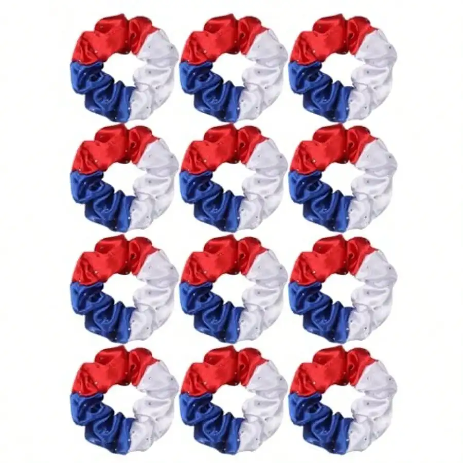 Cheerleader Hair Scrunchies 4.5 Inches 12 Pack Satin Silk Ponytail Holders Royal Blue/White/Red
Cheerleader Hair Scrunchies 4.5 Inches 12 Pack Satin Silk Ponytail Holders Royal Blue/White/Red