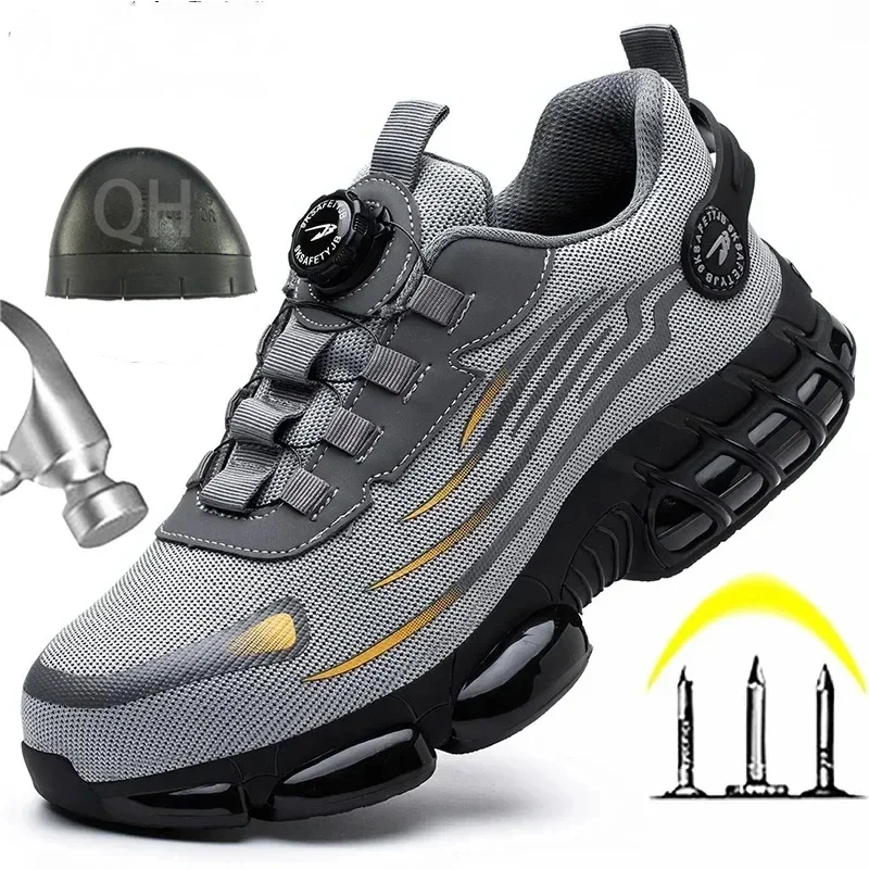 Anti-smash Anti-puncture Work Shoes Fashion Rotating Button New Safety Shoes Men Sport Shoes Security Protective Boots Men
Anti-smash Anti-puncture Work Shoes Fashion Rotating Button New Safety Shoes Men Sport Shoes Security Protective Boots Men