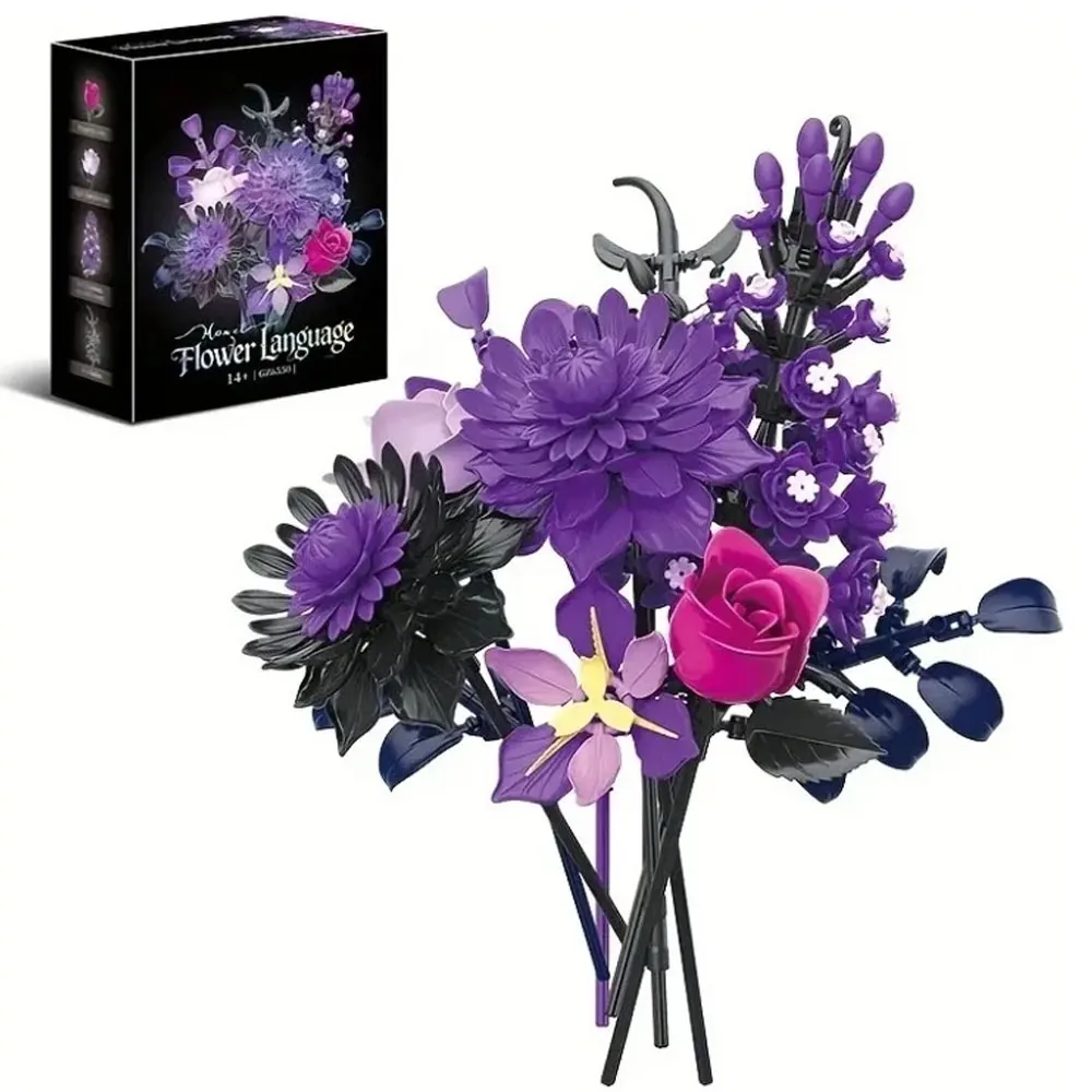 500+PCS Monet Dark Gothic Flower Bouquet Building Blocks Set Black Gold Purple Artificial Flowers Assemble Kit Toy For Girl Kids
500+PCS Monet Dark Gothic Flower Bouquet Building Blocks Set Black Gold Purple Artificial Flowers Assemble Kit Toy For Girl Kids