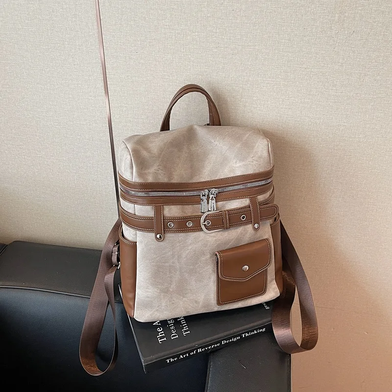 American Niche Contrasting Color Backpack Women's 2025 All-season Versatile Large-capacity Class Commuter Travel Handbag
American Niche Contrasting Color Backpack Women's 2025 All-season Versatile Large-capacity Class Commuter Travel Handbag