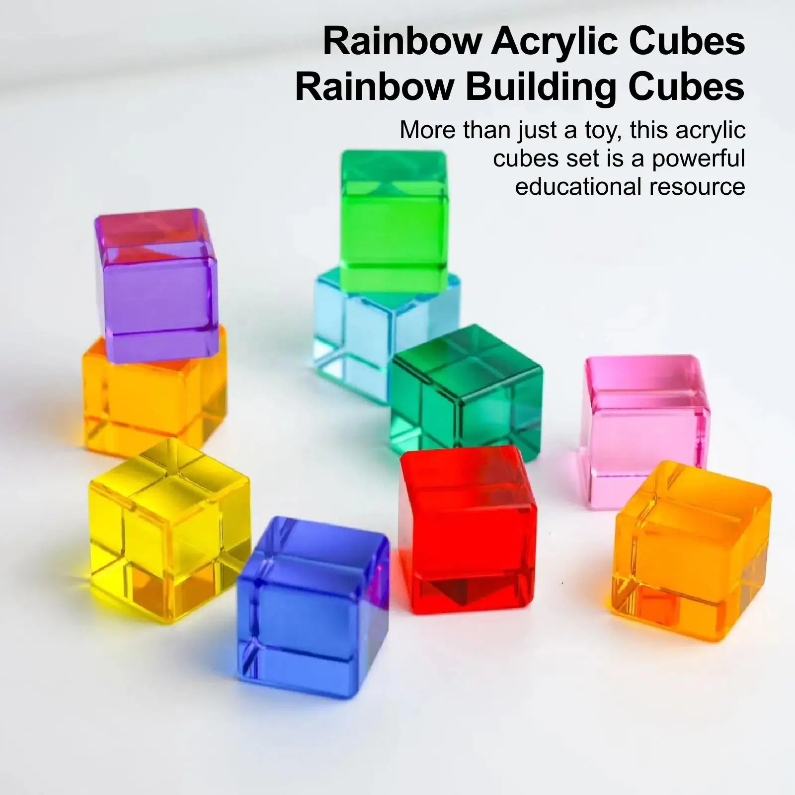 Rainbow Building Blocks Smooth Sensory Toy Training Stacking Game Acrylic Cubes for Kindergarten Boys Girls Kids Perschool Gift
Rainbow Building Blocks Smooth Sensory Toy Training Stacking Game Acrylic Cubes for Kindergarten Boys Girls Kids Perschool Gift