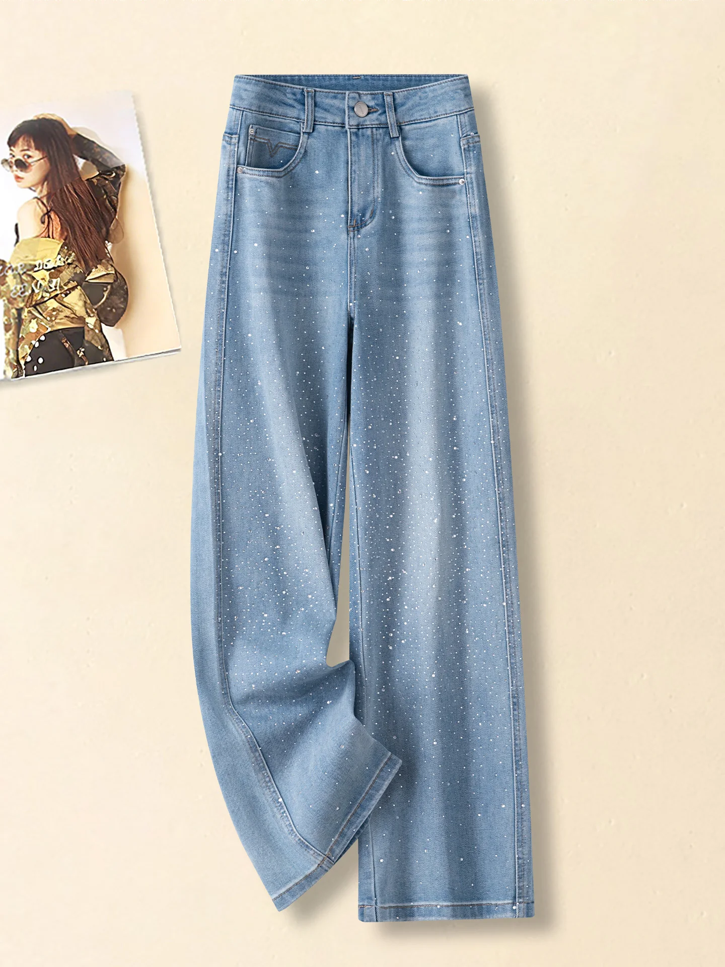 High Waist Straight Leg Skinny Jeans Women's Spring Autumn New Small Size Diamond Embellished Casual Cotton Polyester Blend
High Waist Straight Leg Skinny Jeans Women's Spring Autumn New Small Size Diamond Embellished Casual Cotton Polyester Blend