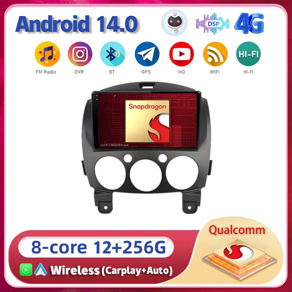 Android14 For Mazda2 2007 2008 2009 2010 2011 2012 2013 2014 Car Radio Navigation Multimedia Player WIFI+4G GPS Carplay Auto DSP
Android14 For Mazda2 2007 2008 2009 2010 2011 2012 2013 2014 Car Radio Navigation Multimedia Player WIFI+4G GPS Carplay Auto DSP