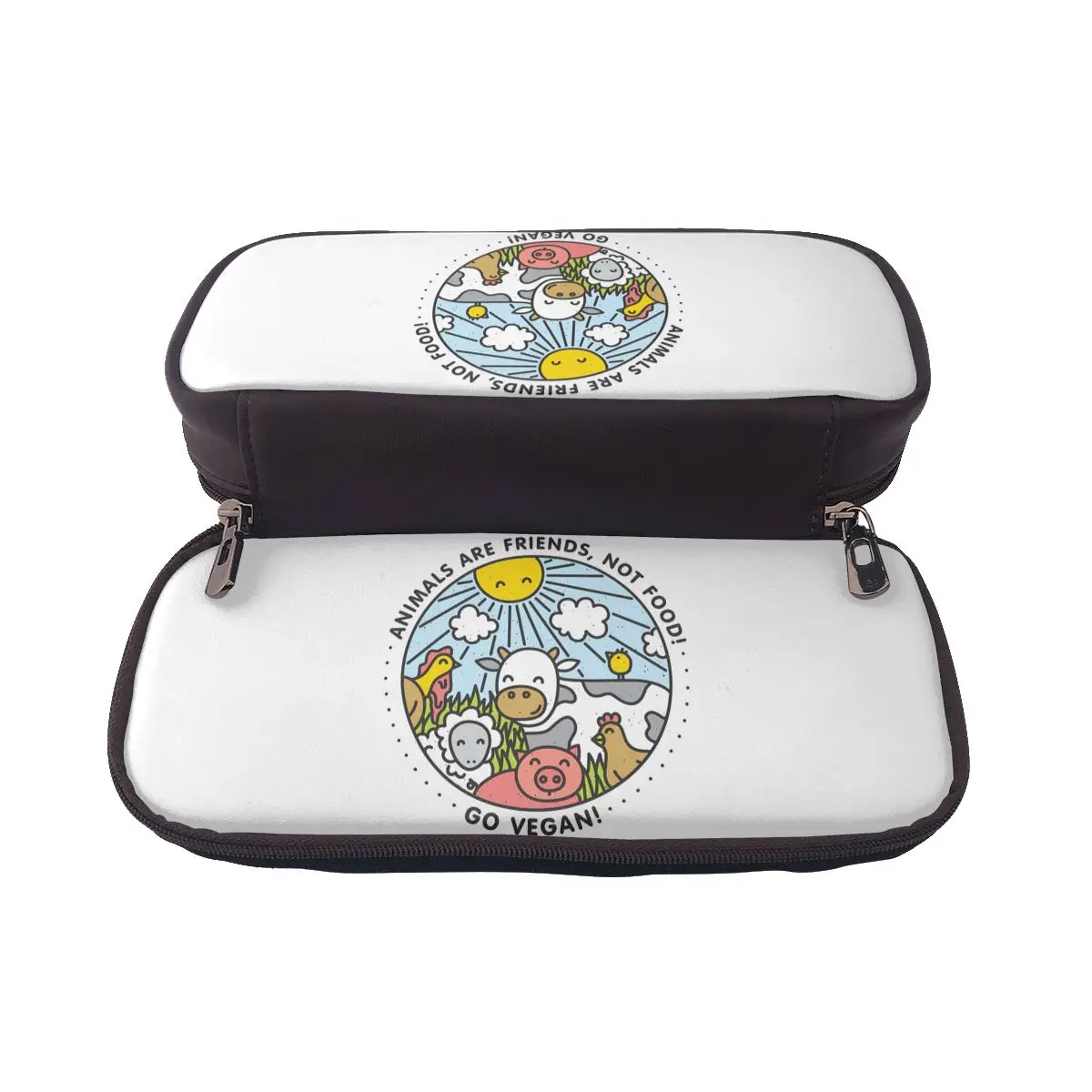 Animals Are Friends, Not Food! Go Vegan Leather Pencil Case for Students Pen Box Pencil Bag Stationery Supplies Pen Holder Bag
Animals Are Friends, Not Food! Go Vegan Leather Pencil Case for Students Pen Box Pencil Bag Stationery Supplies Pen Holder Bag
