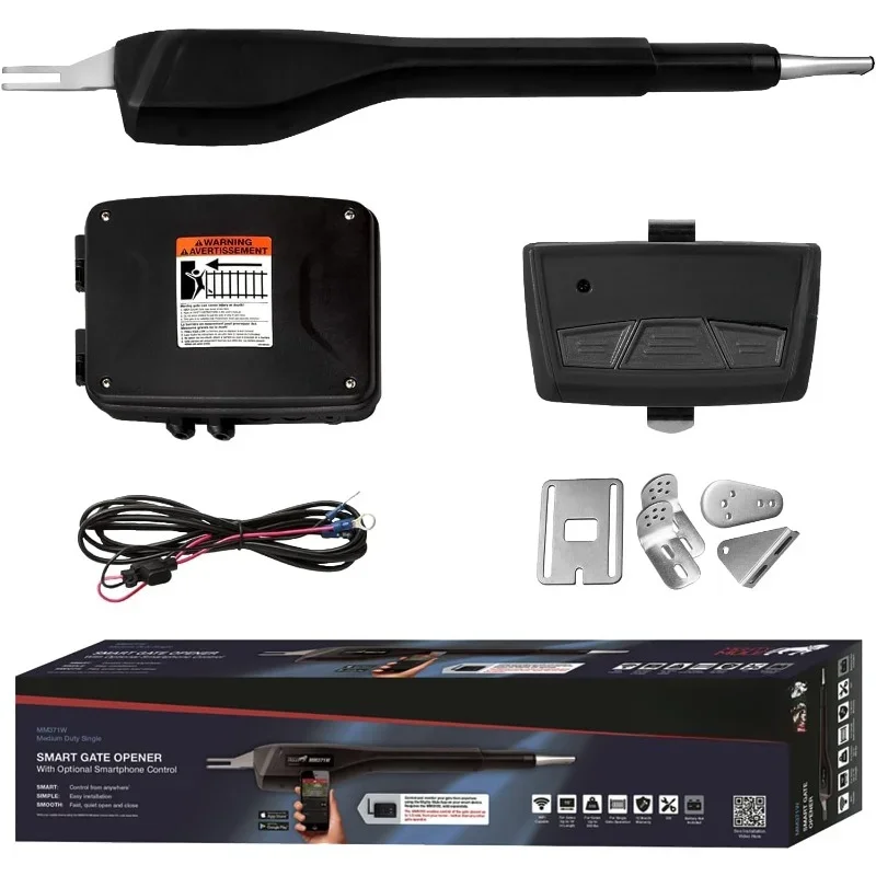 MM371W Automatic Gate Opener, Smart and Solar Ready, Includes Gate Opener Remote and More-Up to 16ft Long or 550lb
MM371W Automatic Gate Opener, Smart and Solar Ready, Includes Gate Opener Remote and More-Up to 16ft Long or 550lb