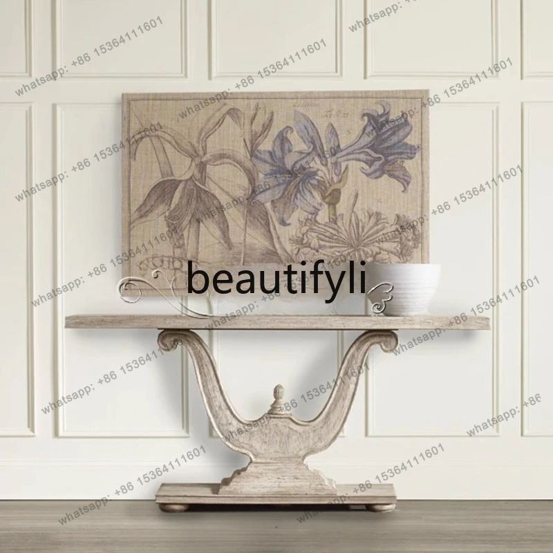 American country solid wood entrance table, European antique decoration table, French style, foyer entrance cabinet
American country solid wood entrance table, European antique decoration table, French style, foyer entrance cabinet