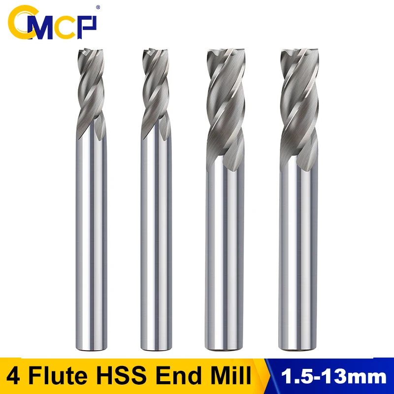 CMCP 1.5-13mm 4 Flute HSS End Mill Straight Shank Router Bit Carbide Milling Cutter For Aluminum Metal CNC Machine Milling Tools
CMCP 1.5-13mm 4 Flute HSS End Mill Straight Shank Router Bit Carbide Milling Cutter For Aluminum Metal CNC Machine Milling Tools
