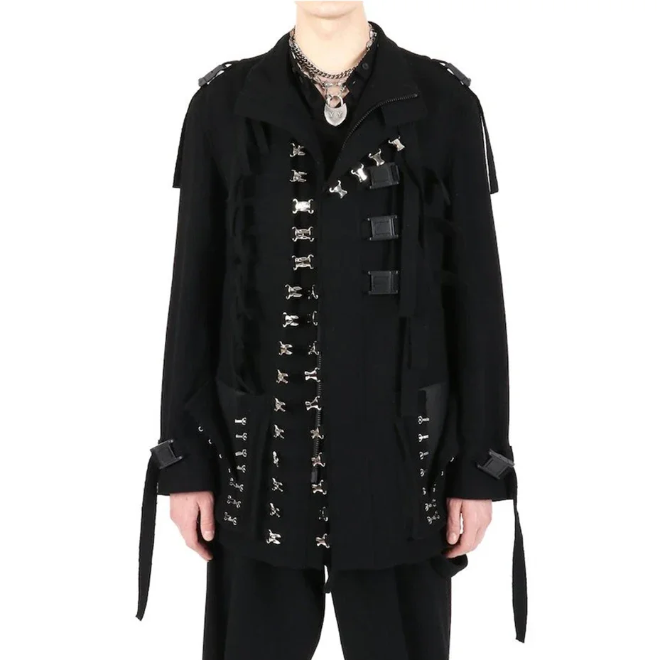 YOJI OOAK WOOL BLAZER BLACK Metal Buckle Ribbon Jacket Heavy Industry Coat Original Design
YOJI OOAK WOOL BLAZER BLACK Metal Buckle Ribbon Jacket Heavy Industry Coat Original Design