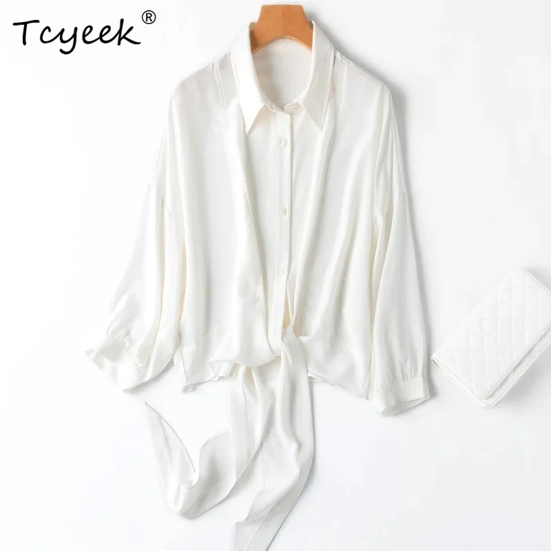 Tcyeek 100% Real Silk Blouses for Women 2026 Spring Summer Skin-friendly POLO Collar White Shirt Ladies Clothing Рубашка Женская
Tcyeek 100% Real Silk Blouses for Women 2026 Spring Summer Skin-friendly POLO Collar White Shirt Ladies Clothing Рубашка Женская