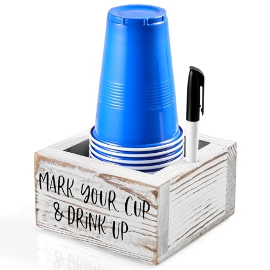 Disposable Cup Holder with Marker Slot, Mark Your Cup and Drink Up Caddy, Hosting Essentials Drink Holder for Party Bar, Vintag
Disposable Cup Holder with Marker Slot, Mark Your Cup and Drink Up Caddy, Hosting Essentials Drink Holder for Party Bar, Vintag