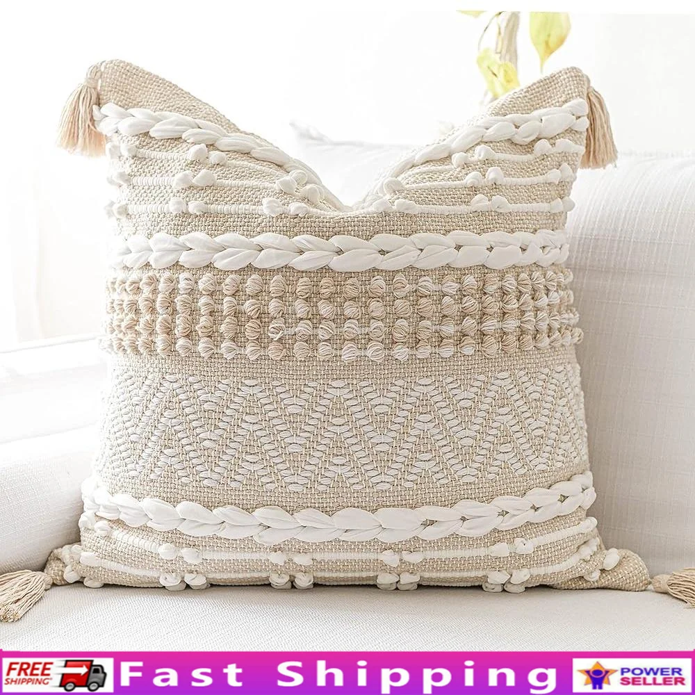 Boho Throw Pillow Cover Handcrafted Decorative Square Pillow Woven Textured Cushion Accent Living Room Bedroom Cozy Space
Boho Throw Pillow Cover Handcrafted Decorative Square Pillow Woven Textured Cushion Accent Living Room Bedroom Cozy Space