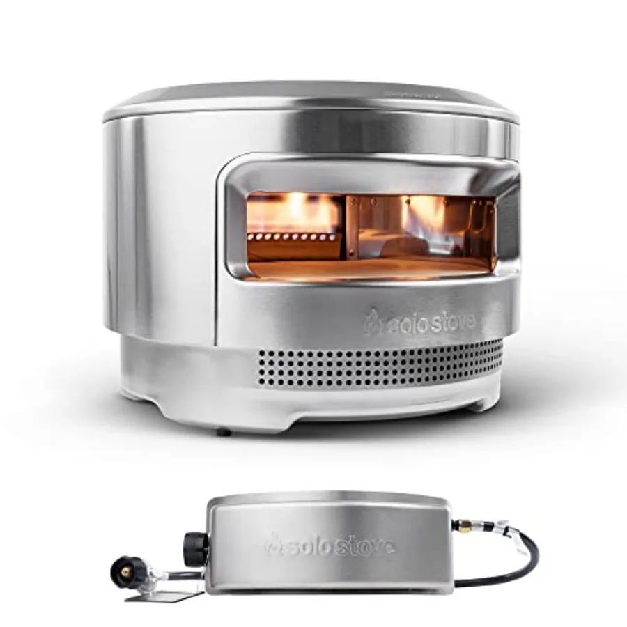 Outdoor pizza oven for backyard use, stainless steel and cordierite stone construction, silver color, dual wood gas burner with
Outdoor pizza oven for backyard use, stainless steel and cordierite stone construction, silver color, dual wood gas burner with