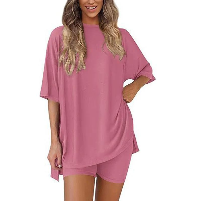 Women's Pajamas Set Summer New Fashion Casual Set Solid Color Loose Pajamas Women's Clothing
Women's Pajamas Set Summer New Fashion Casual Set Solid Color Loose Pajamas Women's Clothing