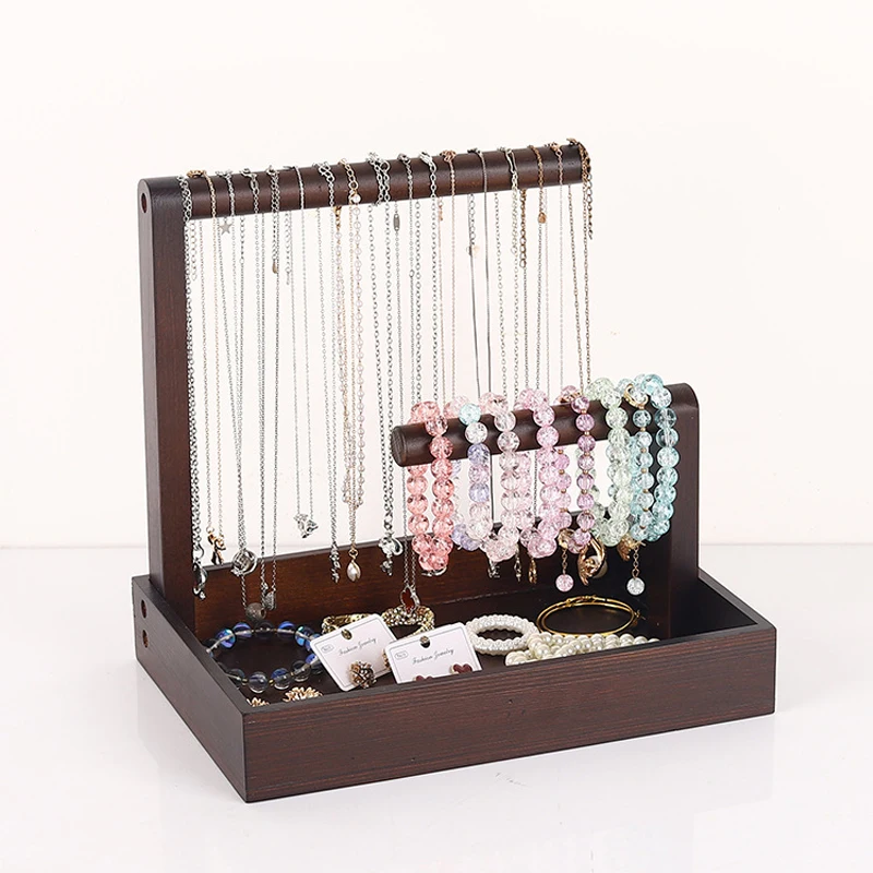 Vintage Wood Jewelry Display Stand Pendant Necklace Bracelet Watches Rack Household Desktop Storage Box Organizer Showcase Props
Vintage Wood Jewelry Display Stand Pendant Necklace Bracelet Watches Rack Household Desktop Storage Box Organizer Showcase Props
