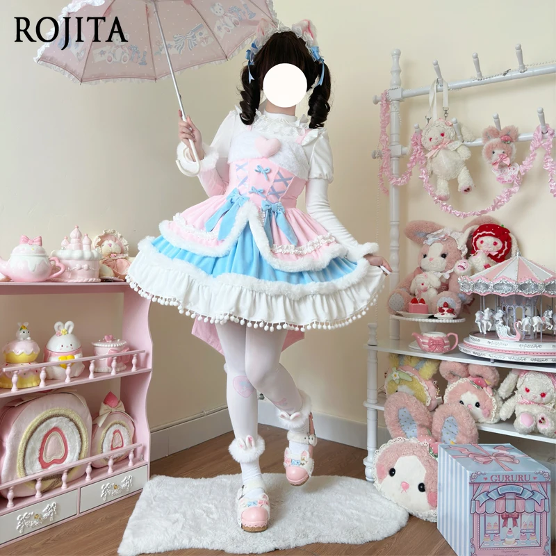 Autumn Winter Lolita Clothes Pink Blue Color Block Original Design Lolita Dress Cute JSK Strap Dress for Women
Autumn Winter Lolita Clothes Pink Blue Color Block Original Design Lolita Dress Cute JSK Strap Dress for Women
