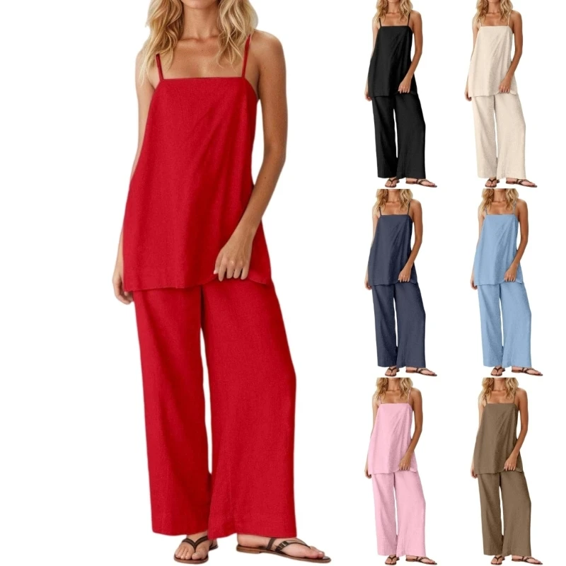77HE Two-piece linen outfit: travel, beach, and vacation wear, featuring a top paired with pocket trousers.
77HE Two-piece linen outfit: travel, beach, and vacation wear, featuring a top paired with pocket trousers.