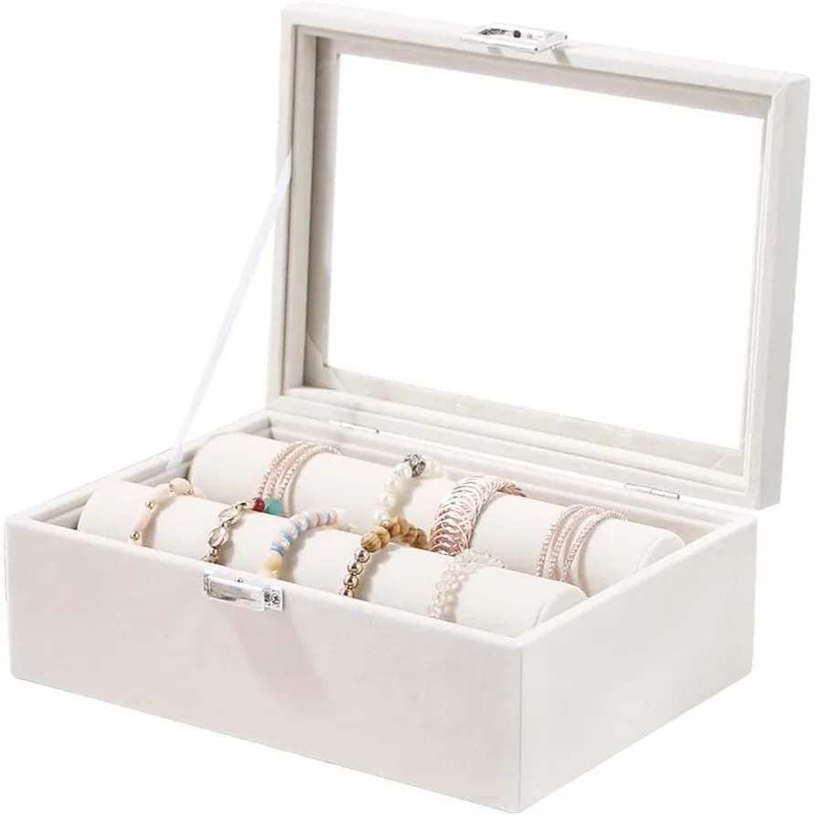 Bracelet Organizer Box with 2 Rods, Jewelry Storage Tray for Bangle Watch Display for Women Girls Beige
Bracelet Organizer Box with 2 Rods, Jewelry Storage Tray for Bangle Watch Display for Women Girls Beige