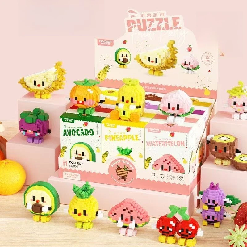 Cute Mini Fruit Building Blocks, Micro Particles Children's Puzzle Avocado Durian Cartoon Fruit DIY Handmade Desktop Decoration
Cute Mini Fruit Building Blocks, Micro Particles Children's Puzzle Avocado Durian Cartoon Fruit DIY Handmade Desktop Decoration