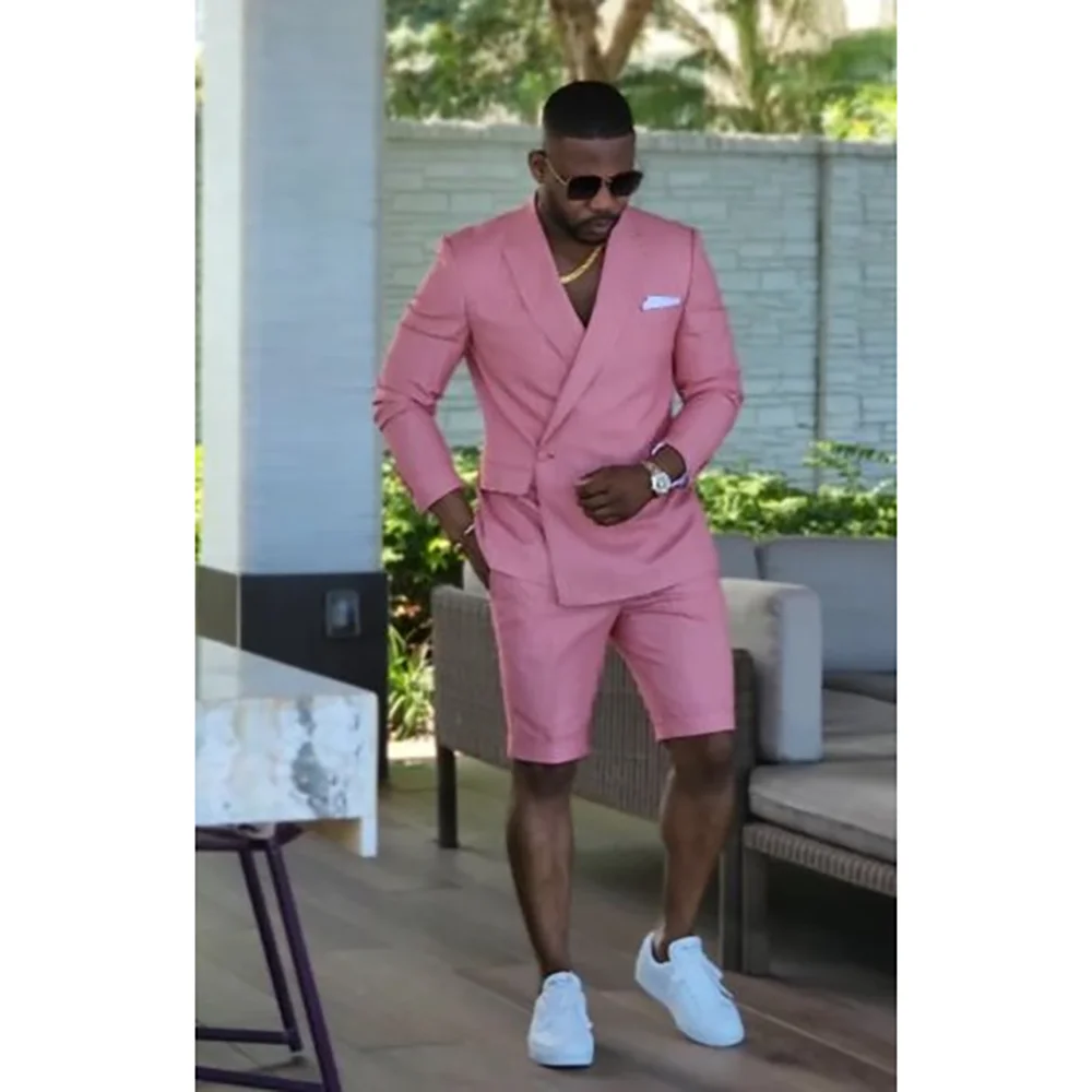 Fashion Pink Men Suit 2 Pieces Jacket Shorts Summer New Style Social Party Work Commute Male Clothing
Fashion Pink Men Suit 2 Pieces Jacket Shorts Summer New Style Social Party Work Commute Male Clothing