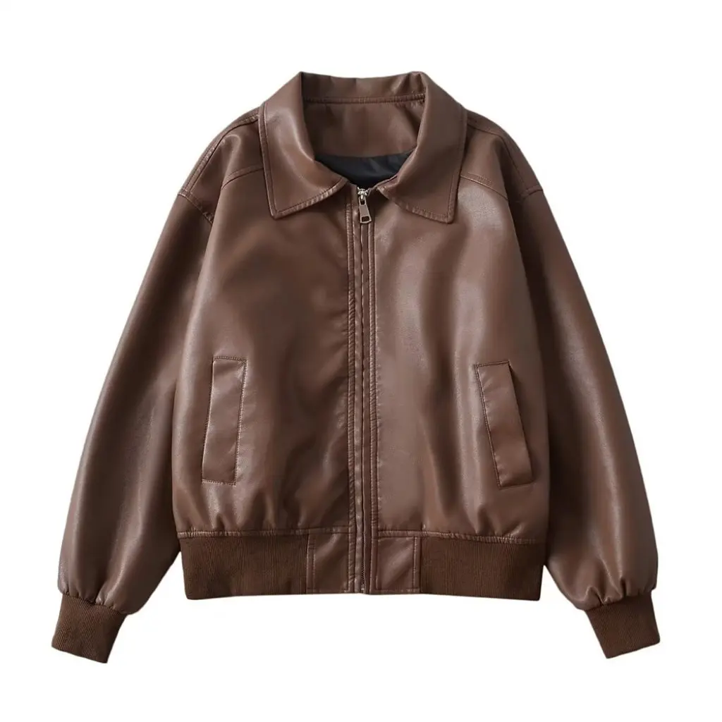 YPFF Women's Fashionable Lapel Leather Coat Zipper Cardigan Motorcycle Top Trendy Autumn Winter Casual Leather Jacket
YPFF Women's Fashionable Lapel Leather Coat Zipper Cardigan Motorcycle Top Trendy Autumn Winter Casual Leather Jacket