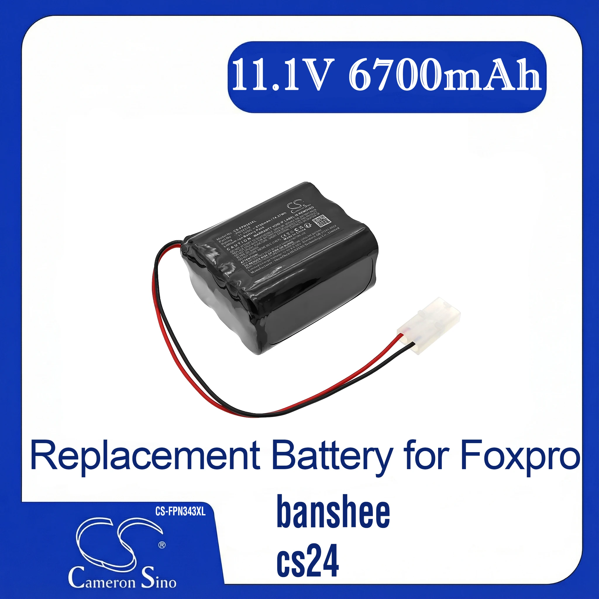 Cameron Sino Replacement Battery for Foxpro banshee, cs24, cs24b, cs24c, hellfire, krakatoa,, Fits P/N LITH/CHG,PN34318
Cameron Sino Replacement Battery for Foxpro banshee, cs24, cs24b, cs24c, hellfire, krakatoa,, Fits P/N LITH/CHG,PN34318