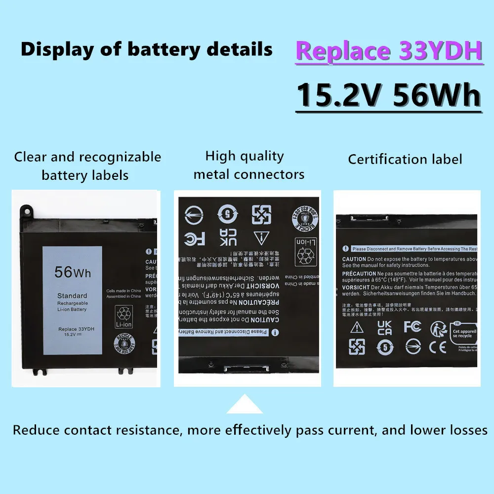 Laptop Battery For Dell Inspiron 7577 7588 7773 7778 7779 7786 3490 3580 3590 G3 15 3579 (G3579) G7588 5587 17 3779 33YDH
Laptop Battery For Dell Inspiron 7577 7588 7773 7778 7779 7786 3490 3580 3590 G3 15 3579 (G3579) G7588 5587 17 3779 33YDH