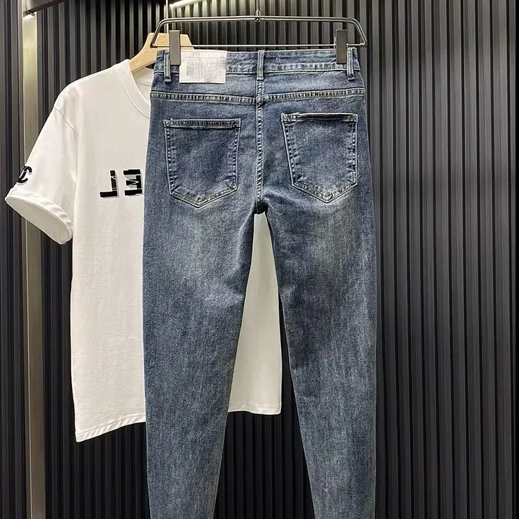 Youth Spring Autumn Slim Fit Scratch Jeans Men's Trendy Brand Small Foot Nine Point Pants Male Fashion 9 Point Pants
Youth Spring Autumn Slim Fit Scratch Jeans Men's Trendy Brand Small Foot Nine Point Pants Male Fashion 9 Point Pants