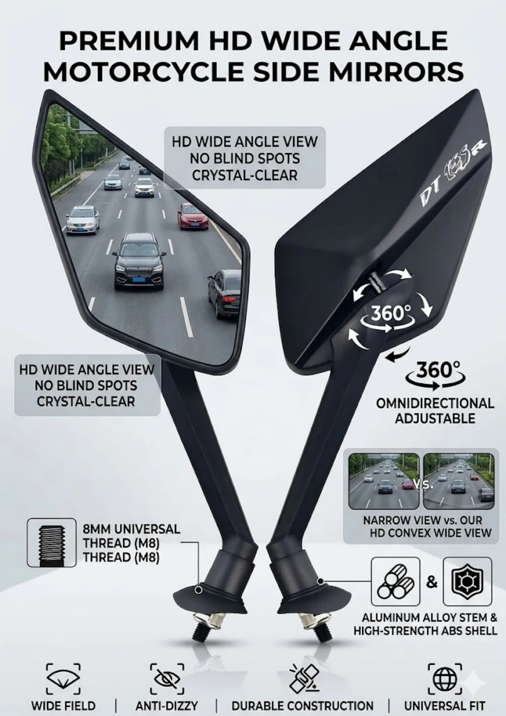 New simple installation and fashionable motorcycle rearview Mirror For YAMAHA DT125R DT125RR DT125 R DT 125 2000 2018 2019 2020
New simple installation and fashionable motorcycle rearview Mirror For YAMAHA DT125R DT125RR DT125 R DT 125 2000 2018 2019 2020