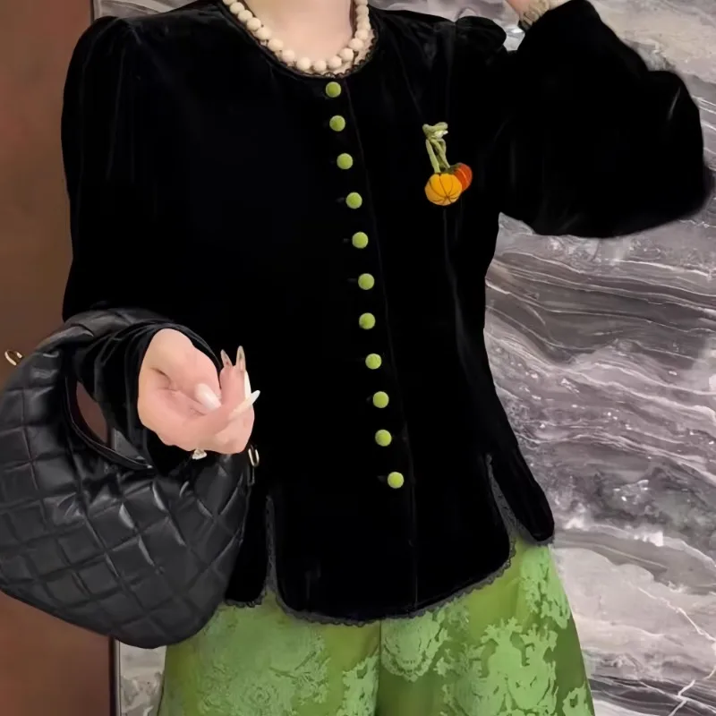 Новинка 2023 года, осенняя женская бархатная куртка с длинными рукавами в национальном стиле, женский модный тонкий универсальный топ
Новинка 2023 года, осенняя женская бархатная куртка с длинными рукавами в национальном стиле, женский модный тонкий универсальный топ