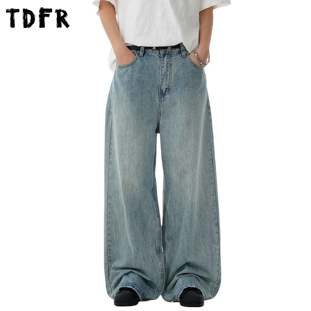 Retro Washed Distressed Blue Jeans Mens Ripped Streetwear Loose Straight-leg Denim Pants Men
Retro Washed Distressed Blue Jeans Mens Ripped Streetwear Loose Straight-leg Denim Pants Men