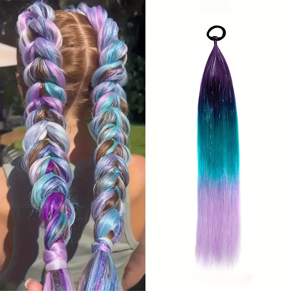 24inch Y2K Shiny Jumbo Ponytail Hair Extensions wigs Synthetic With Hair Tinsel Braids rubber band Ponytail cosplay women hair
24inch Y2K Shiny Jumbo Ponytail Hair Extensions wigs Synthetic With Hair Tinsel Braids rubber band Ponytail cosplay women hair