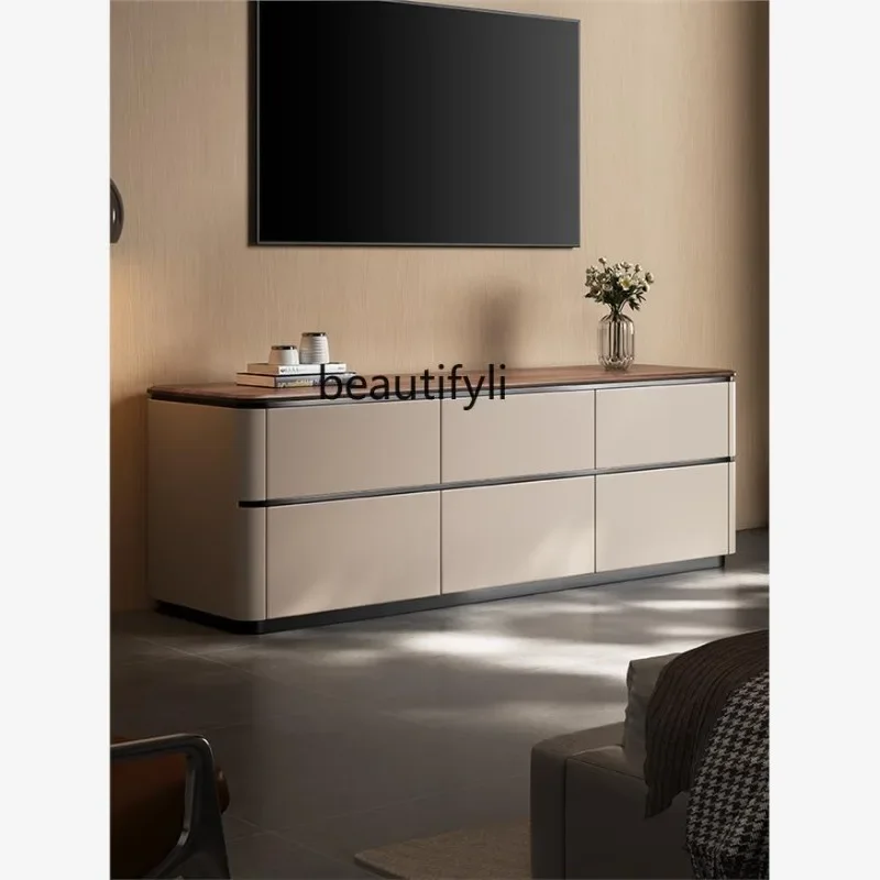 Italian minimalist TV cabinet Locker Living room floor light luxury walnut solid wood TV cabinet53
Italian minimalist TV cabinet Locker Living room floor light luxury walnut solid wood TV cabinet53