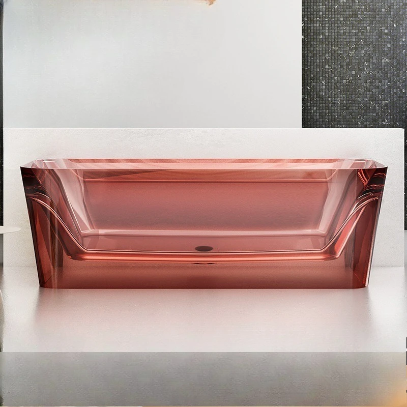 Transparent resin household bathtub, small apartment independent color Internet celebrity against the wall, adult bathtub
Transparent resin household bathtub, small apartment independent color Internet celebrity against the wall, adult bathtub