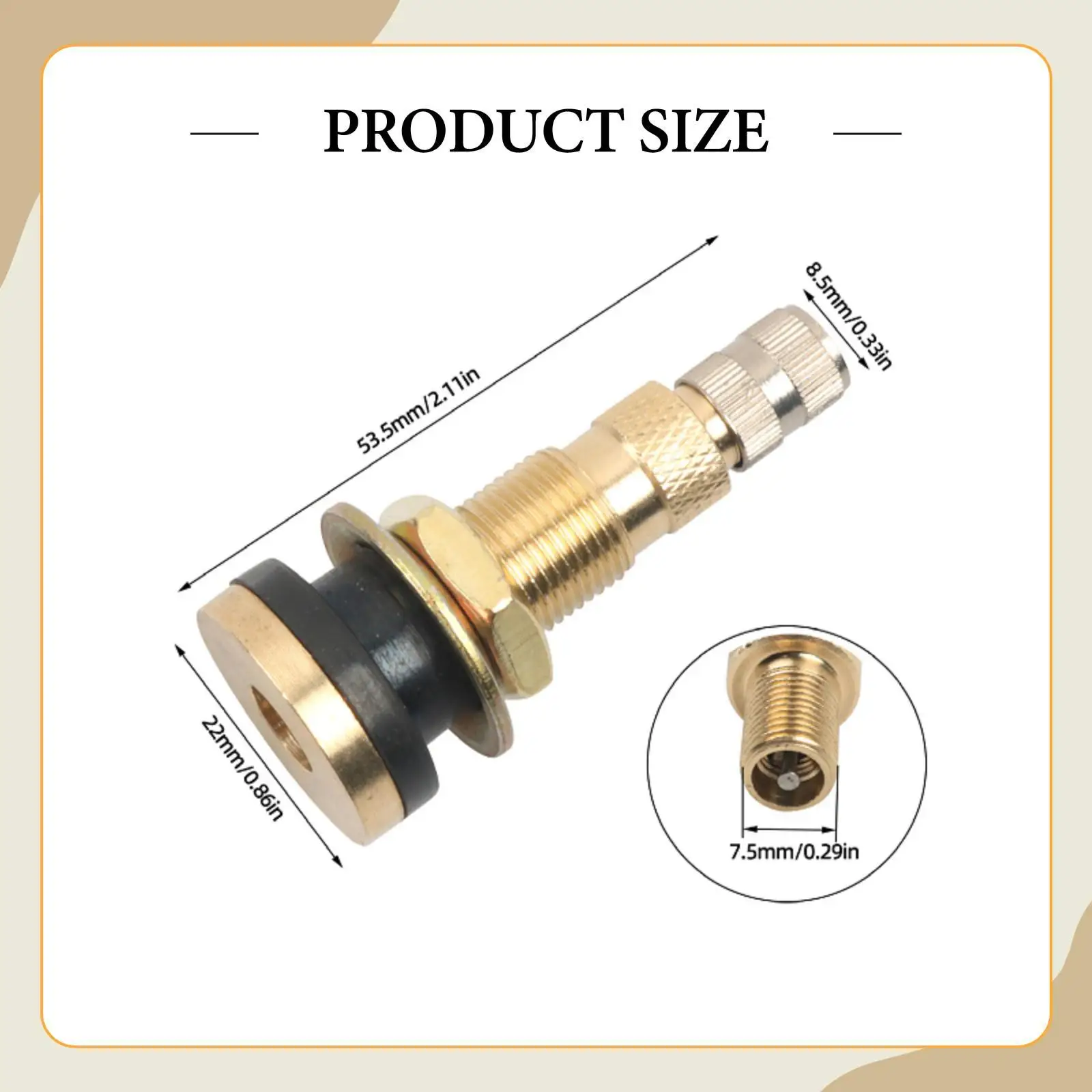 Universal Brass Tire Valve Stems Heavy Duty Tubeless Air Liquid Type for Truck Tractor Agricultural Use
Universal Brass Tire Valve Stems Heavy Duty Tubeless Air Liquid Type for Truck Tractor Agricultural Use