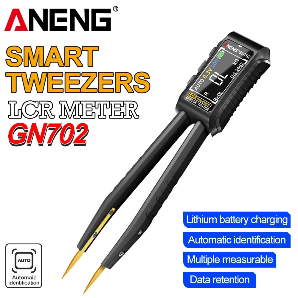 ANENG GN702 Перезаряжаемый тестер индуктивности, напряжения и емкости, измерительный прибор, профессиональный интеллектуальный мостовой пинцет LCR SMD
ANENG GN702 Перезаряжаемый тестер индуктивности, напряжения и емкости, измерительный прибор, профессиональный интеллектуальный мостовой пинцет LCR SMD