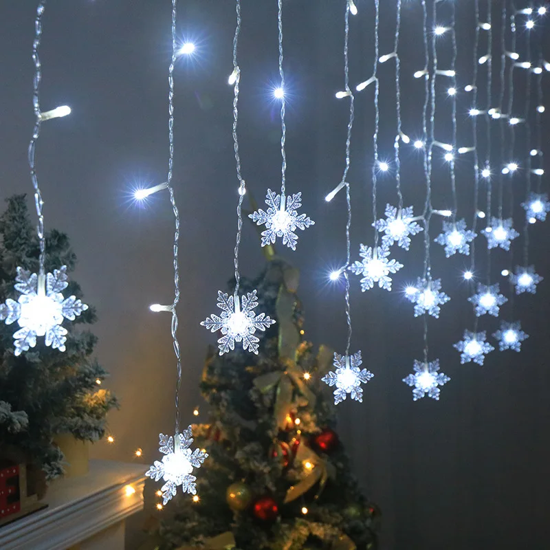 Christmas Decoration Curtain Snowflake Festoon Garland Lamp Outdoor Light String Home Hanging Lights Wedding Party Garden Room
Christmas Decoration Curtain Snowflake Festoon Garland Lamp Outdoor Light String Home Hanging Lights Wedding Party Garden Room