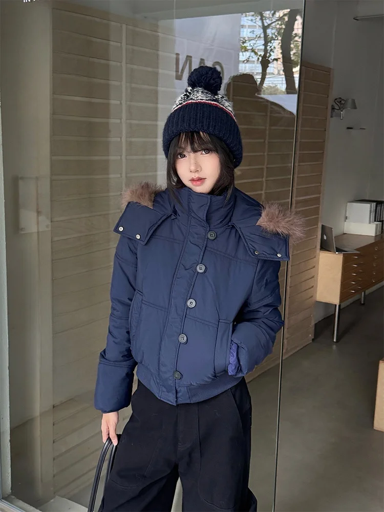 Женская утепленная хлопковая куртка URKR с меховым воротником, приталенная, зимнее пальто прямого кроя, на молнии, для повседневной носки
Женская утепленная хлопковая куртка URKR с меховым воротником, приталенная, зимнее пальто прямого кроя, на молнии, для повседневной носки