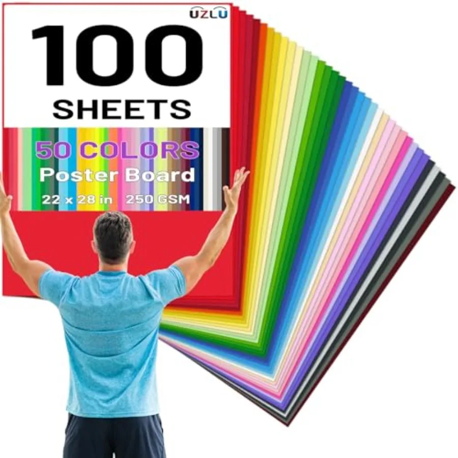 100 Pcs 50 Colors Poster Board 22 x 28 In Colored Posterboard Paper Bulk 250 GSM Thickness Cardstock Blank Smart Vision Board f
100 Pcs 50 Colors Poster Board 22 x 28 In Colored Posterboard Paper Bulk 250 GSM Thickness Cardstock Blank Smart Vision Board f