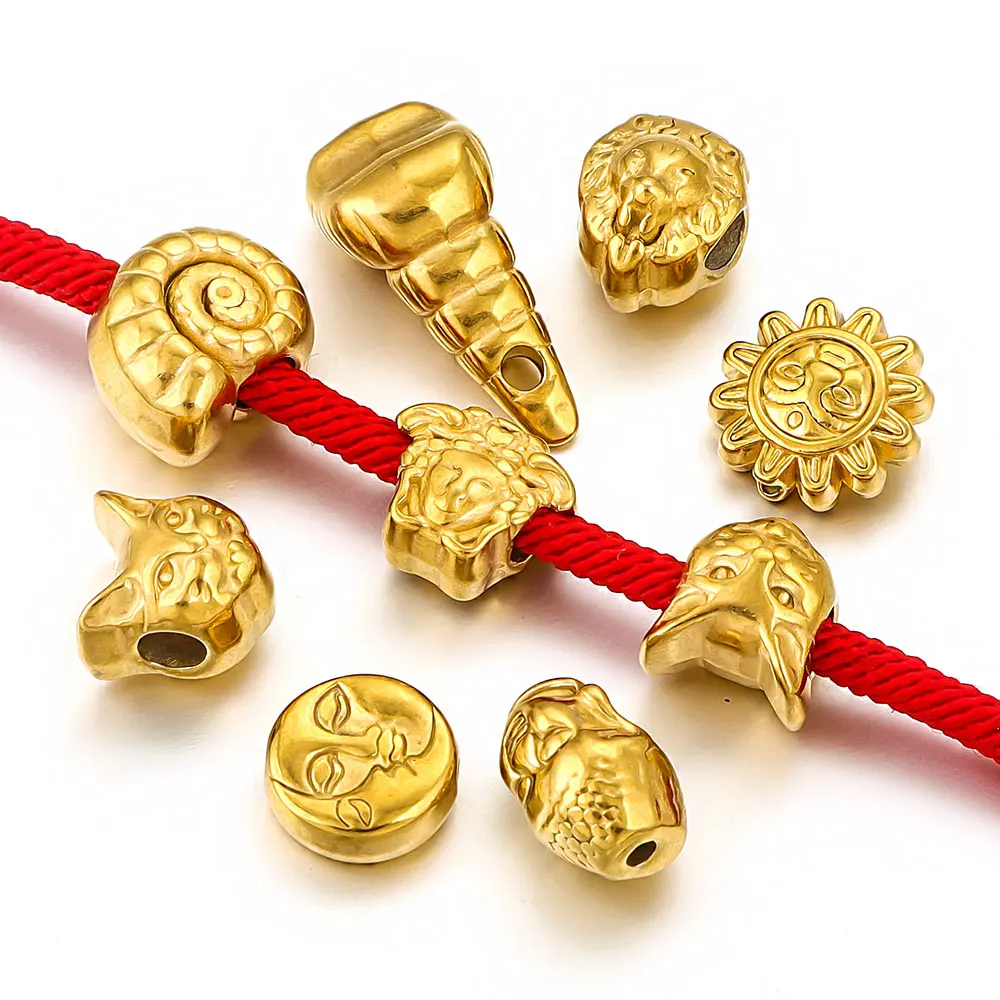 5pcs Stainless Steel Spacer Bead Gold Plated Cat Head Conch Nail Screws DIY Necklace Bracelet Jewelry Making Materials Wholesale
5pcs Stainless Steel Spacer Bead Gold Plated Cat Head Conch Nail Screws DIY Necklace Bracelet Jewelry Making Materials Wholesale