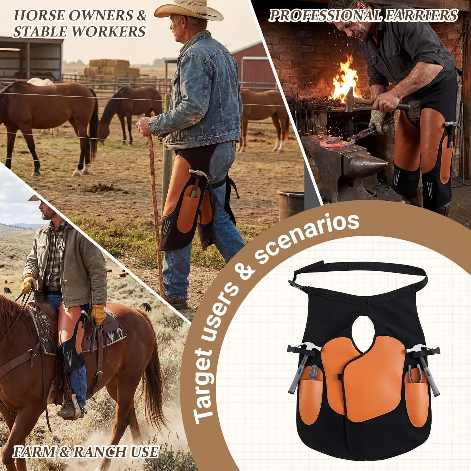 Blacksmith Apron Protective Smock With Knee Brace Adjustable Shoulder Strap Artificial Leather Equine Care Farrier Apron For Men
Blacksmith Apron Protective Smock With Knee Brace Adjustable Shoulder Strap Artificial Leather Equine Care Farrier Apron For Men