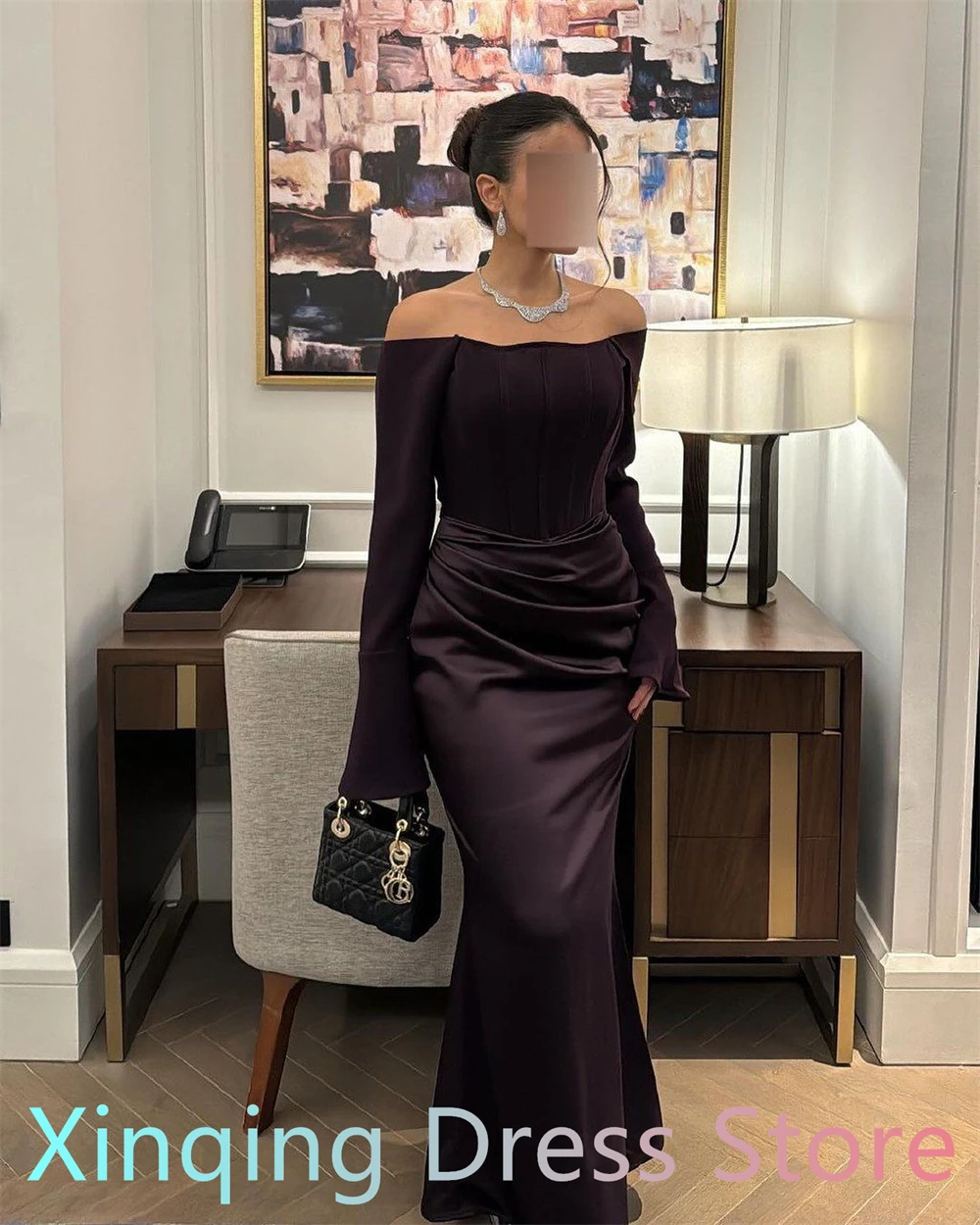 Customized Mermaid Simple Satin Evening Dress Exquisite Off the Shoulder Long Sleeves Homecoming Gowns Modern Vestido De Festa
Customized Mermaid Simple Satin Evening Dress Exquisite Off the Shoulder Long Sleeves Homecoming Gowns Modern Vestido De Festa