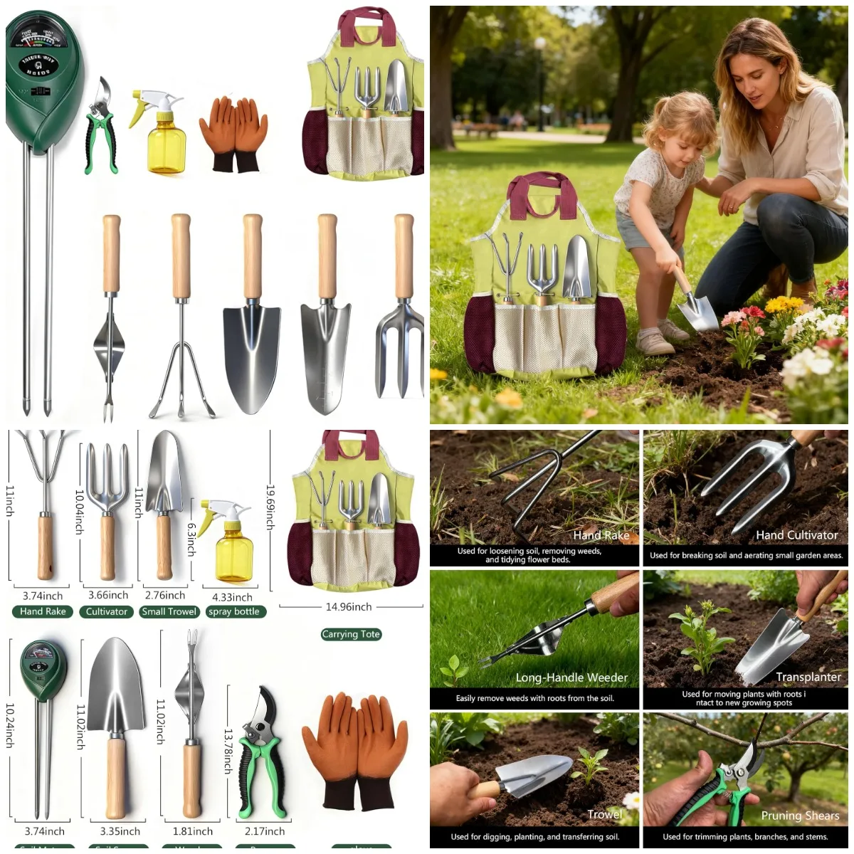 10-Piece Garden Tool Set with Moisture Meter & Tote Bag, Rust-Proof Gardening Tools for Planting – Ideal Gift for Women
10-Piece Garden Tool Set with Moisture Meter & Tote Bag, Rust-Proof Gardening Tools for Planting – Ideal Gift for Women